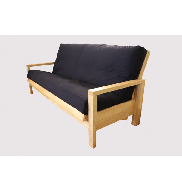 Convertible futon : Sofabed 3 places en bouleau naturel
